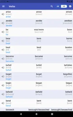 English Irregular Verbs android App screenshot 15