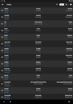 English Irregular Verbs android App screenshot 4