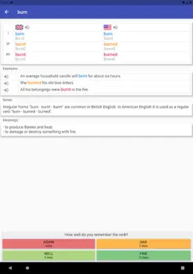 English Irregular Verbs android App screenshot 6